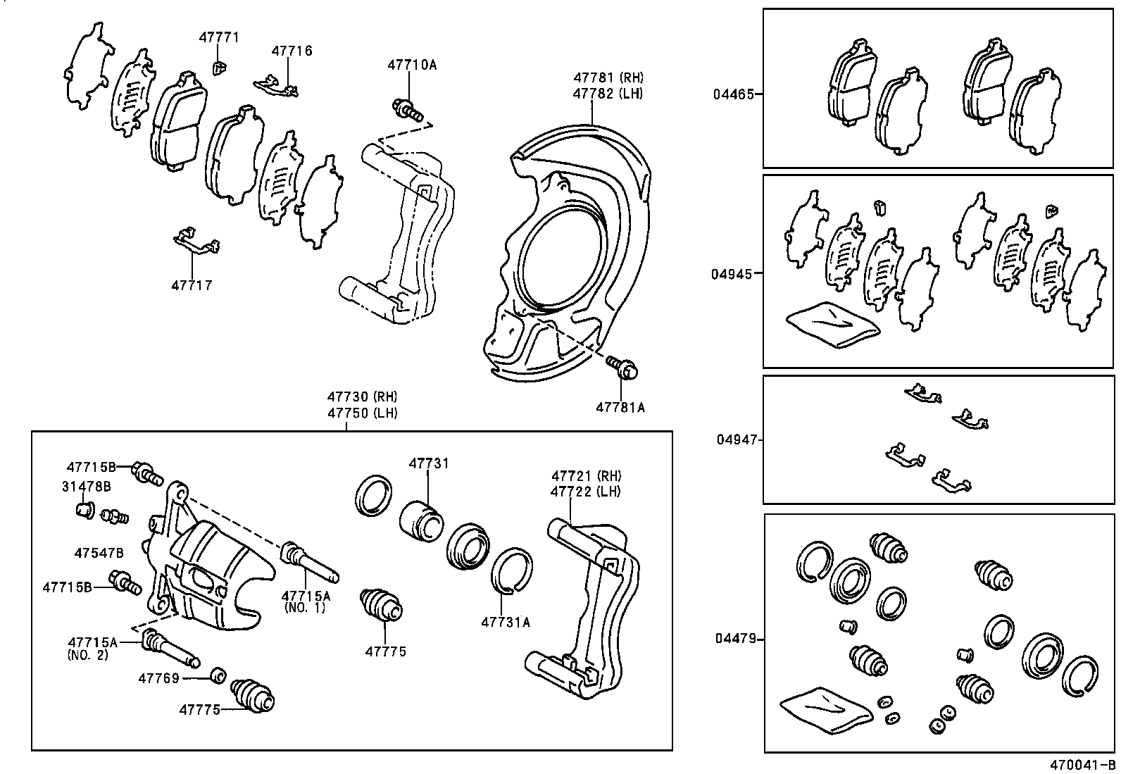 LEXUS 4775033120 - Ремкомплект, тормозной суппорт autospares.lv