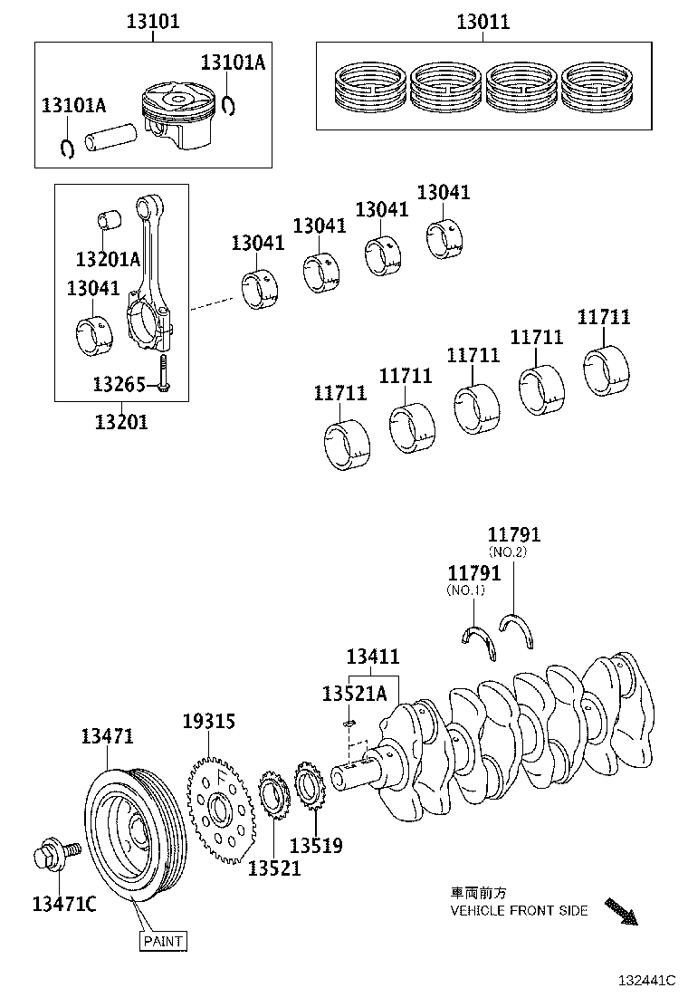 TOYOTA 13521-37020 - Комплект цепи привода распредвала autospares.lv