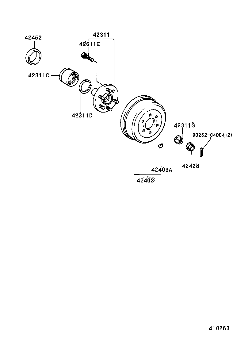 TOYOTA 4243126180 - Тормозной барабан autospares.lv