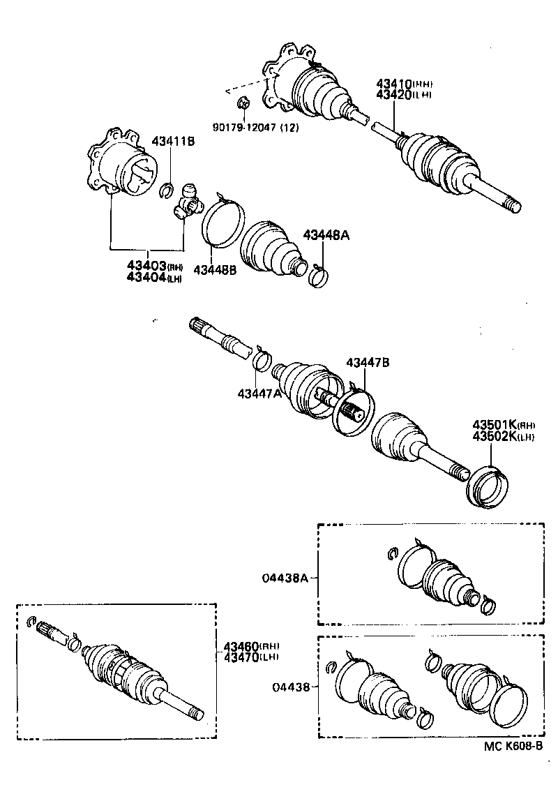 Suzuki 4346039026 - Шарнирный комплект, ШРУС, приводной вал autospares.lv