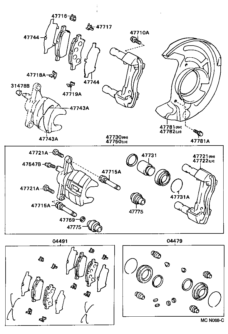 Suzuki 0449120890 - Тормозные колодки, дисковые, комплект autospares.lv