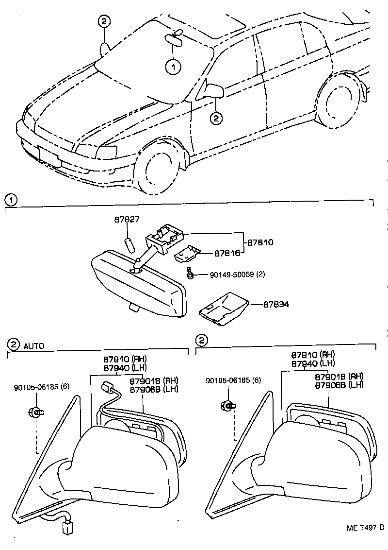 TOYOTA 87910 2B590 - Наружное зеркало autospares.lv