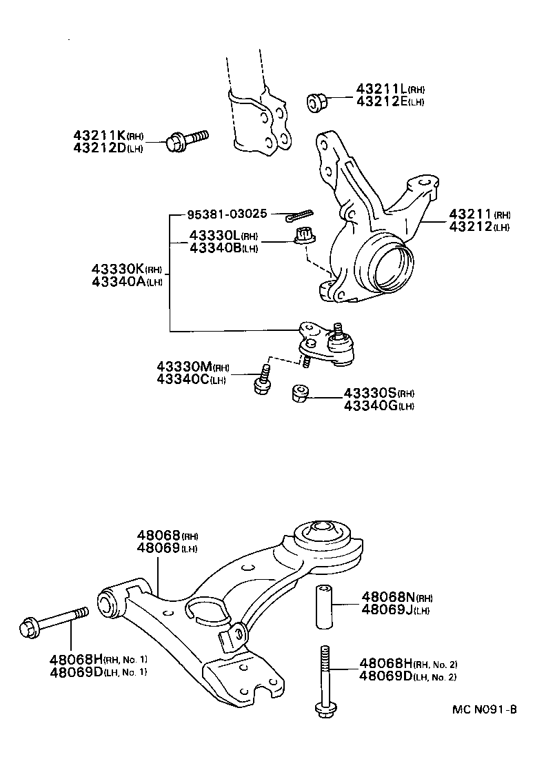 TOYOTA 48069-20260 - Рычаг подвески колеса autospares.lv