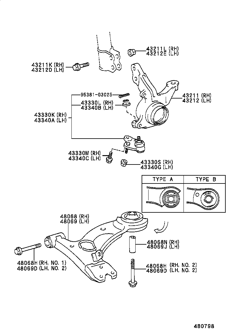 TOYOTA 43330-09030 - Шаровая опора, несущий / направляющий шарнир autospares.lv