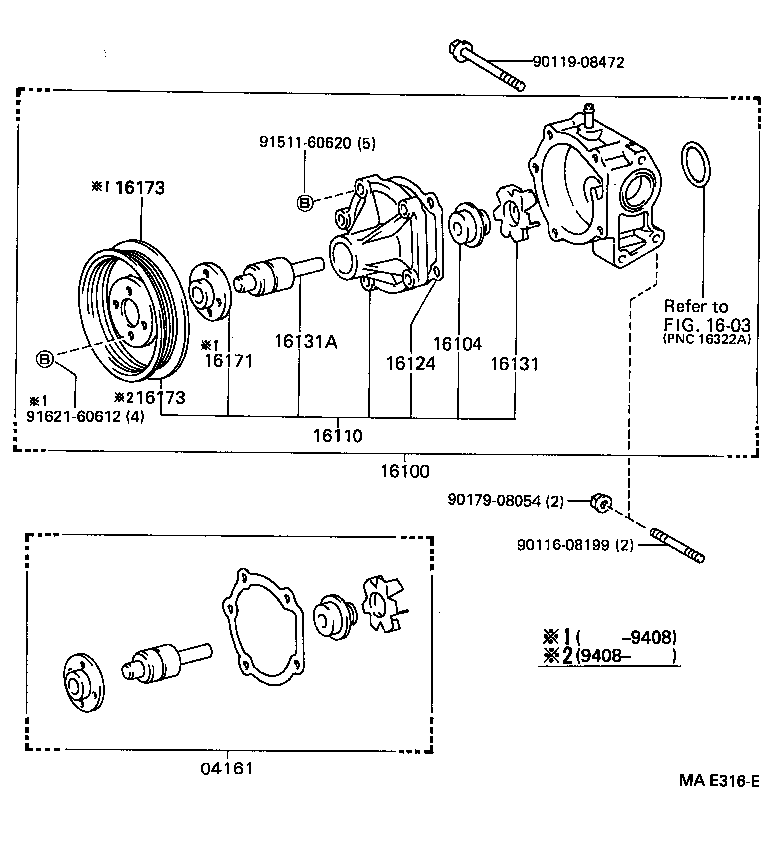 TOYOTA 16110-19106 - Водяной насос autospares.lv