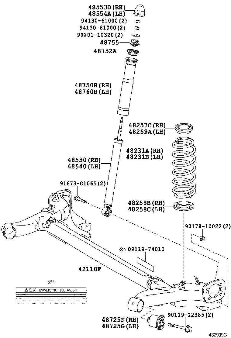 TOYOTA 48750-52100 - Пылезащитный комплект, амортизатор autospares.lv