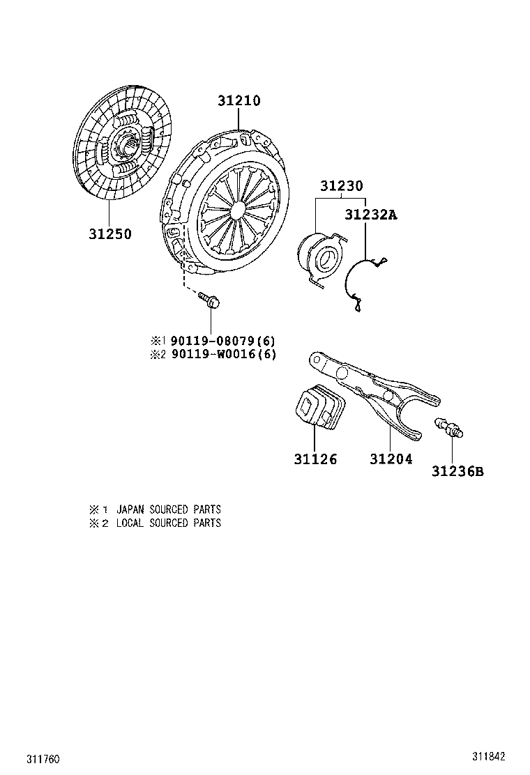 TOYOTA 31210-02200 - Нажимной диск сцепления autospares.lv