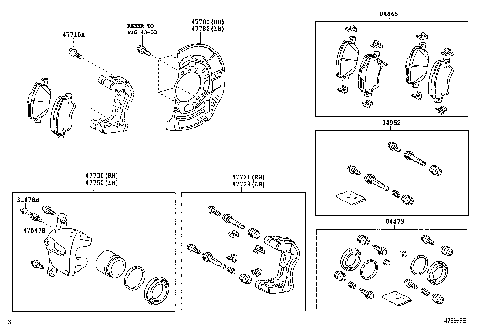 TOYOTA 04465-02200 - Тормозные колодки, дисковые, комплект autospares.lv