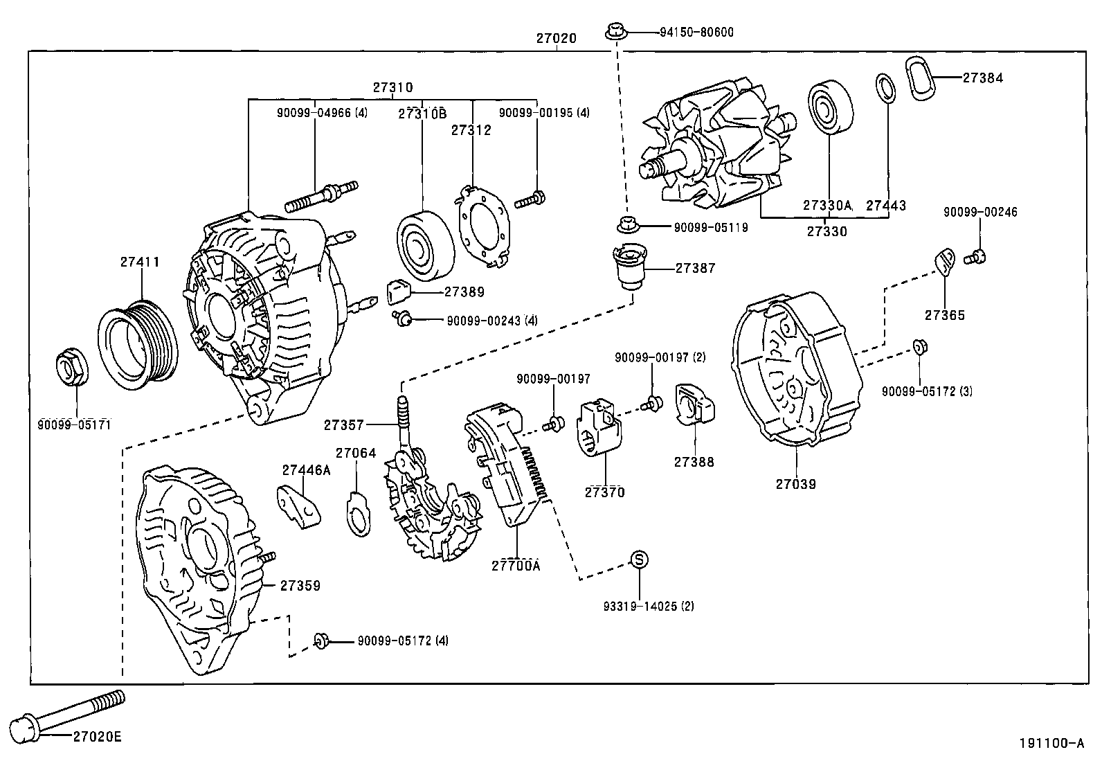 TOYOTA 27060-21010 - Генератор autospares.lv