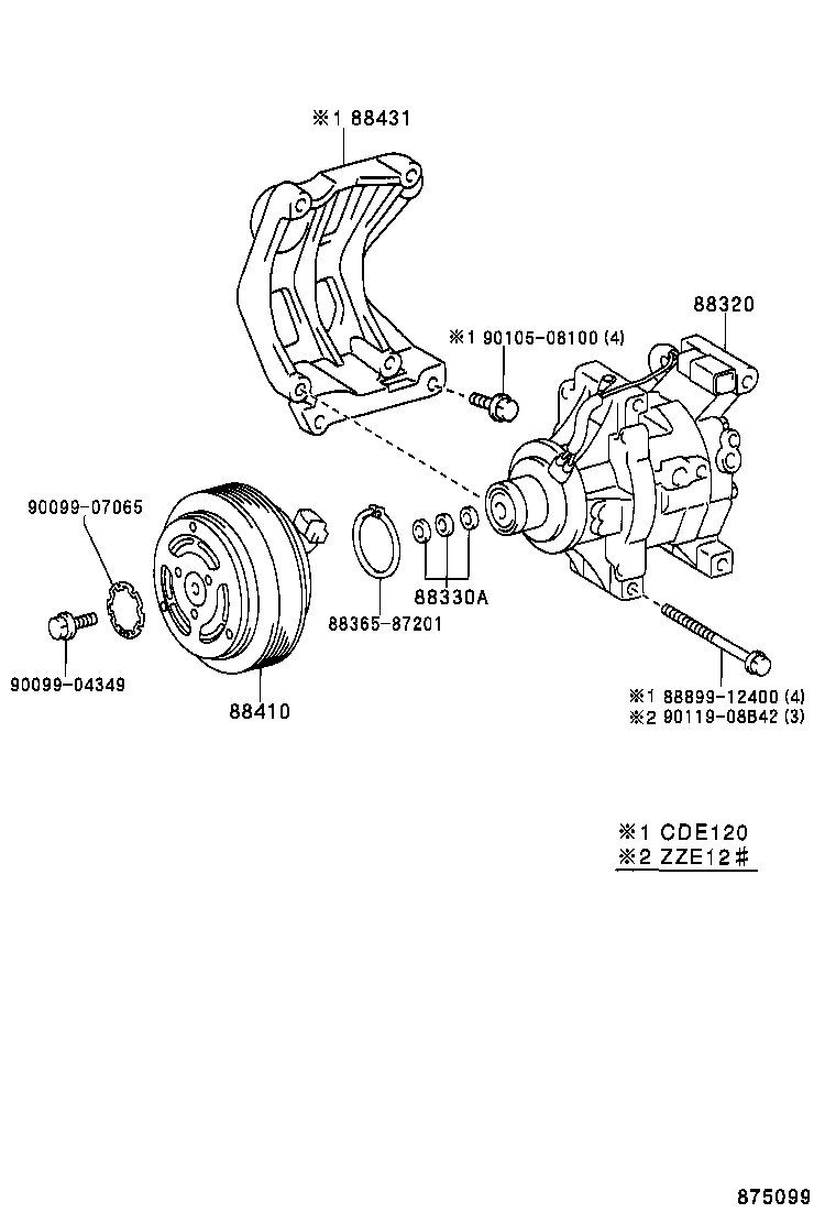 TOYOTA 88410-13020 - Компрессор кондиционера autospares.lv