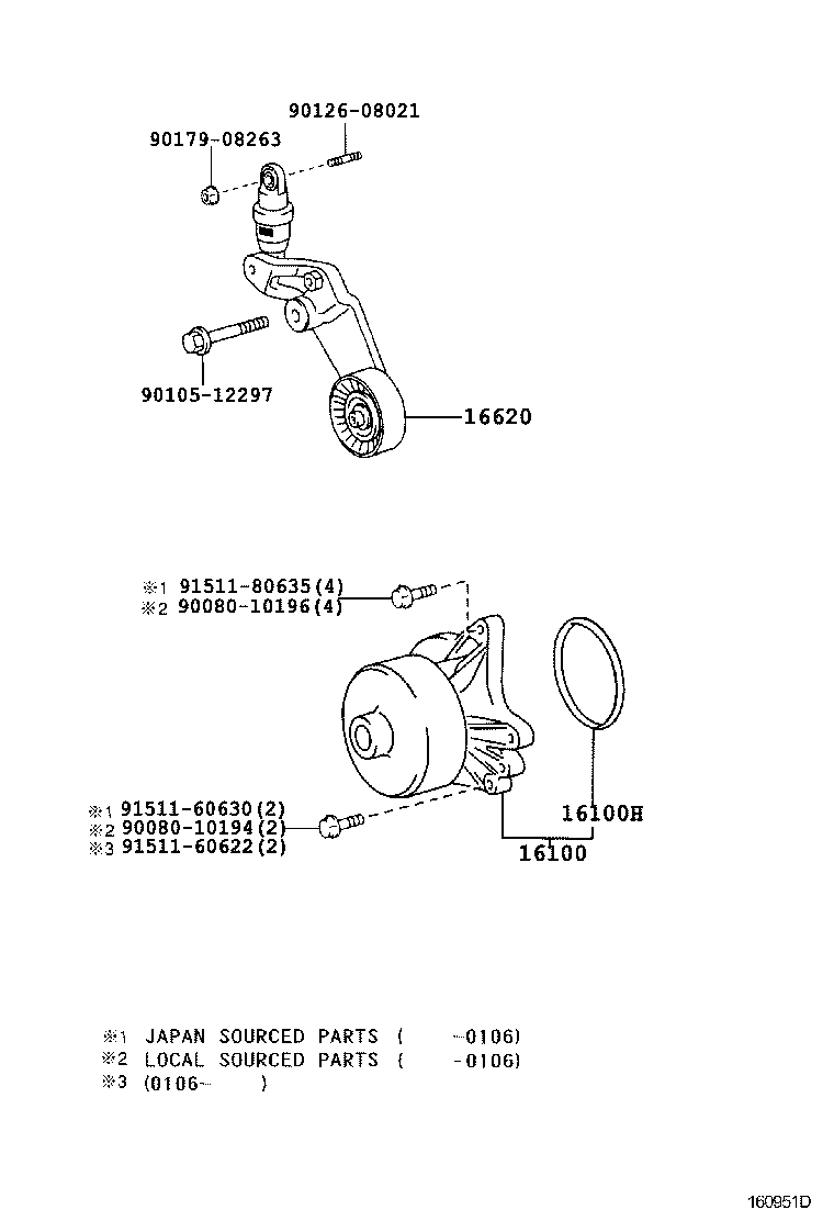 TOYOTA 91511-60622 - Водяной насос autospares.lv