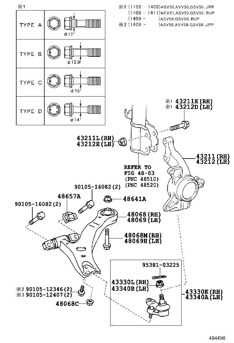 Daihatsu 4806833070 - Рычаг подвески колеса autospares.lv