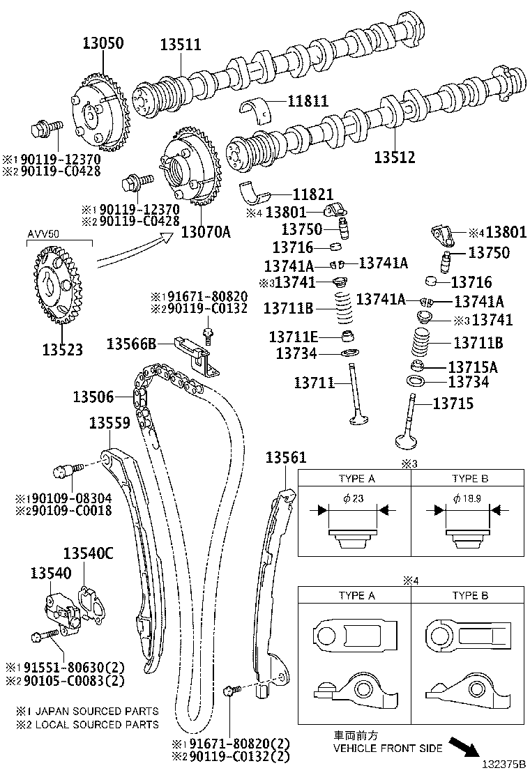 TOYOTA 13559-36010 - Комплект цепи привода распредвала autospares.lv