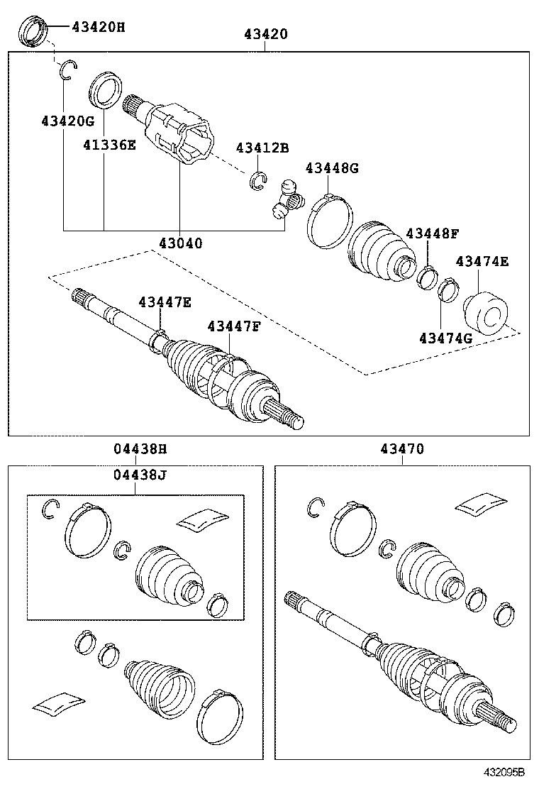 TOYOTA 43470-8Z038 - Шарнирный комплект, ШРУС, приводной вал autospares.lv