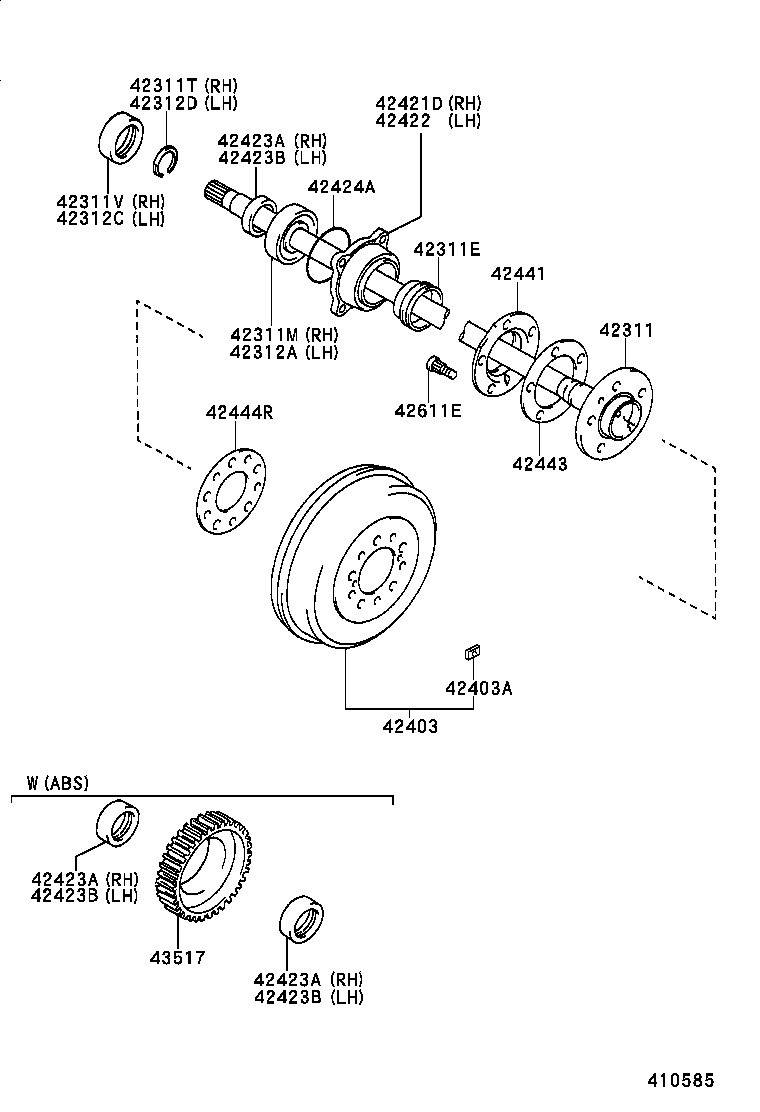 TOYOTA 90313-54001 - Подшипник ступицы колеса, комплект autospares.lv