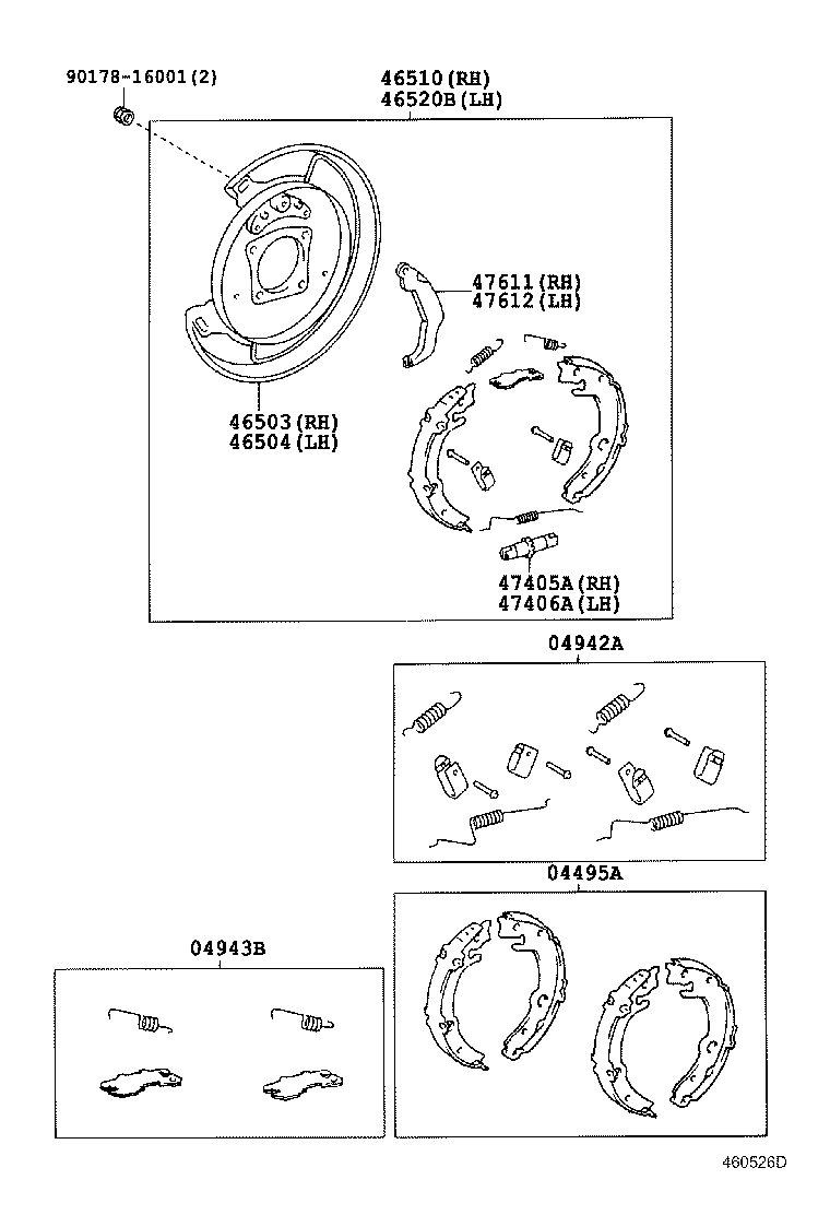 TOYOTA 04943 05100 - Комплект направляющей гильзы, тормозной поршень autospares.lv