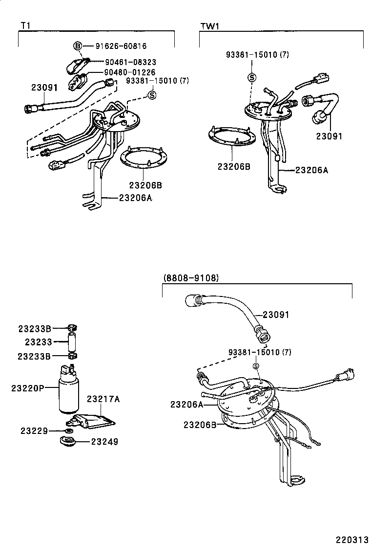 TOYOTA 23221-46010 - Топливный насос autospares.lv