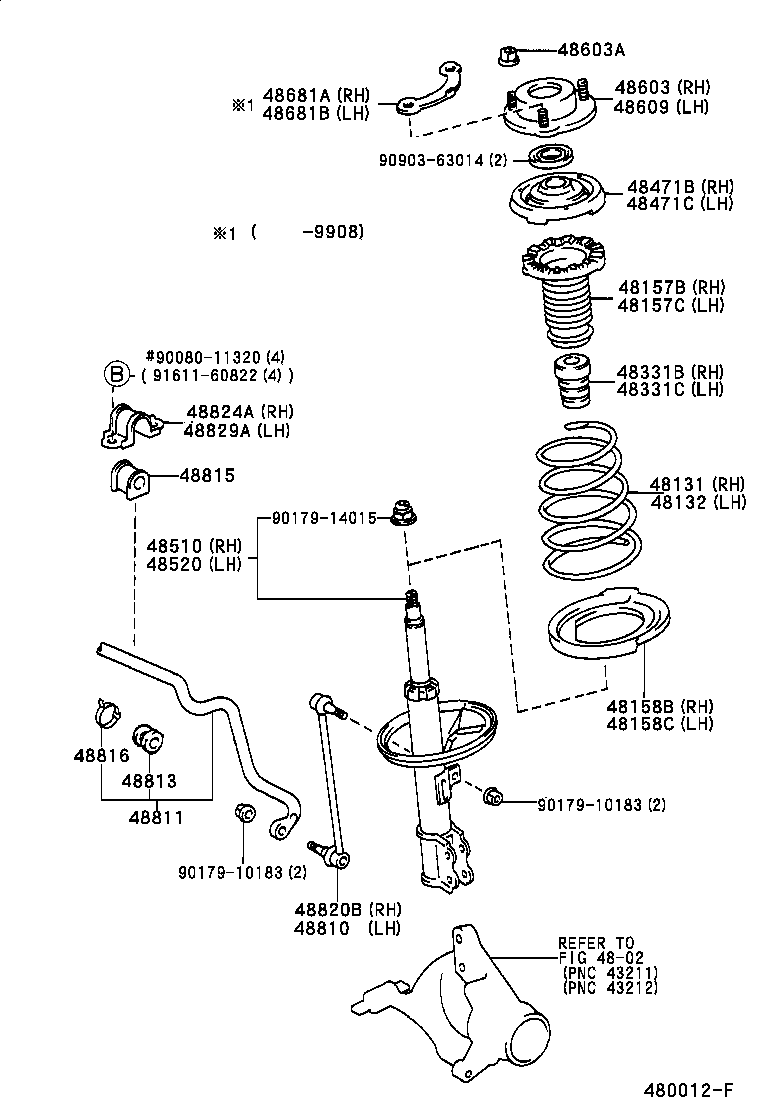 LEXUS 4860906061 - Опора стойки амортизатора, подушка autospares.lv