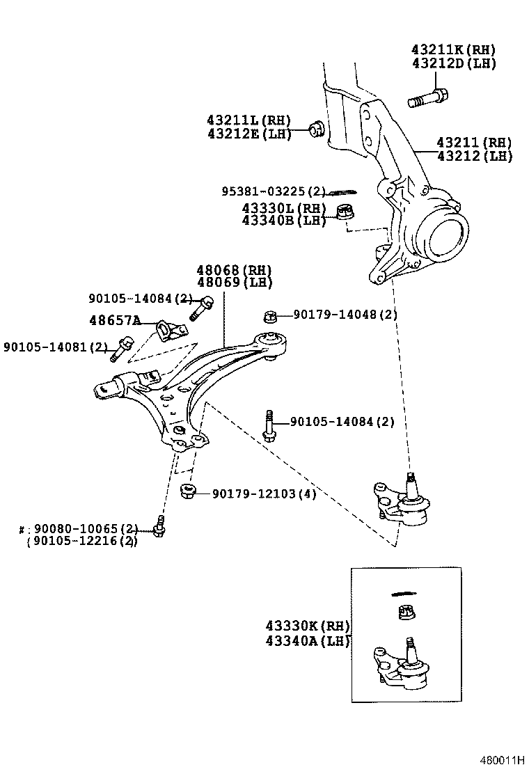 LEXUS 48069-33030 - Рычаг подвески колеса autospares.lv