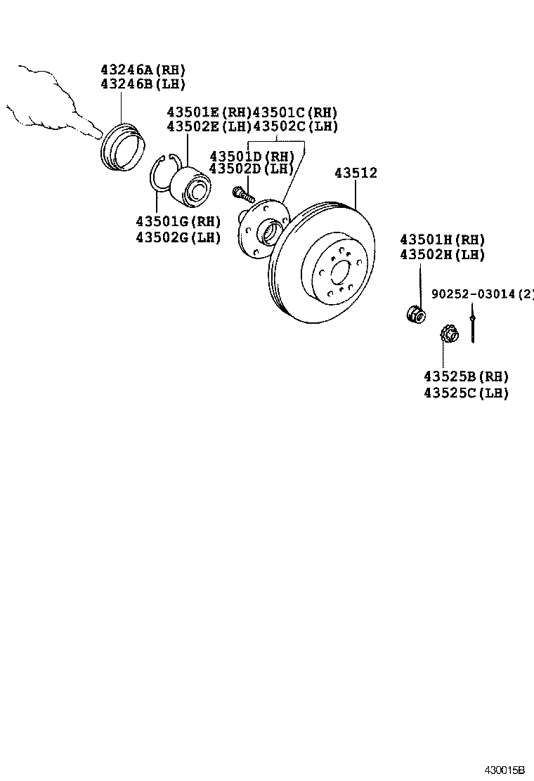 TOYOTA 43512-33020 - Тормозной диск autospares.lv