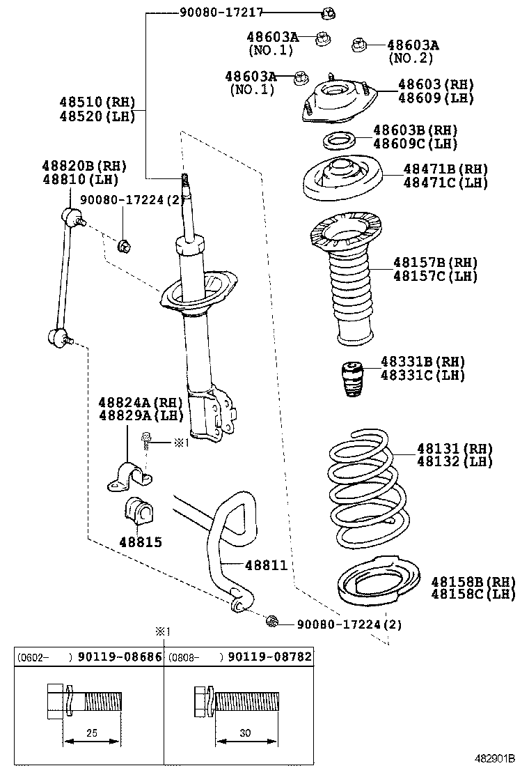 TOYOTA 48609-06200 - Опора стойки амортизатора, подушка autospares.lv