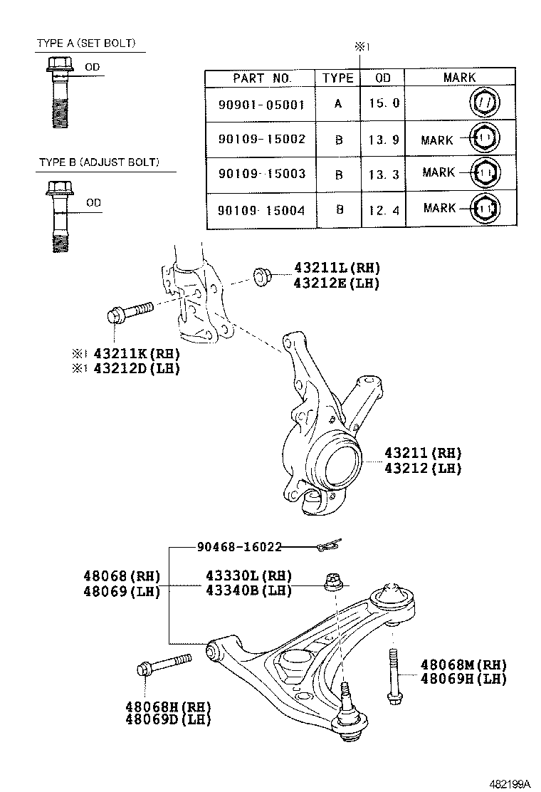 LEXUS 48068-09041 - Сайлентблок, рычаг подвески колеса autospares.lv