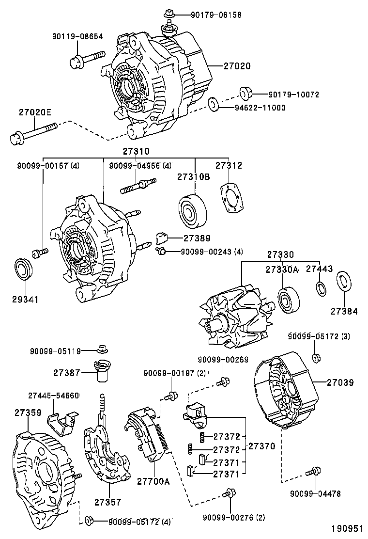 TOYOTA 27060-54290 - Генератор autospares.lv