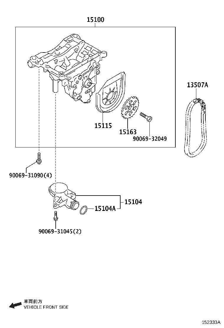 TOYOTA 13507-WA020 - Цепь, привод маслонасоса autospares.lv