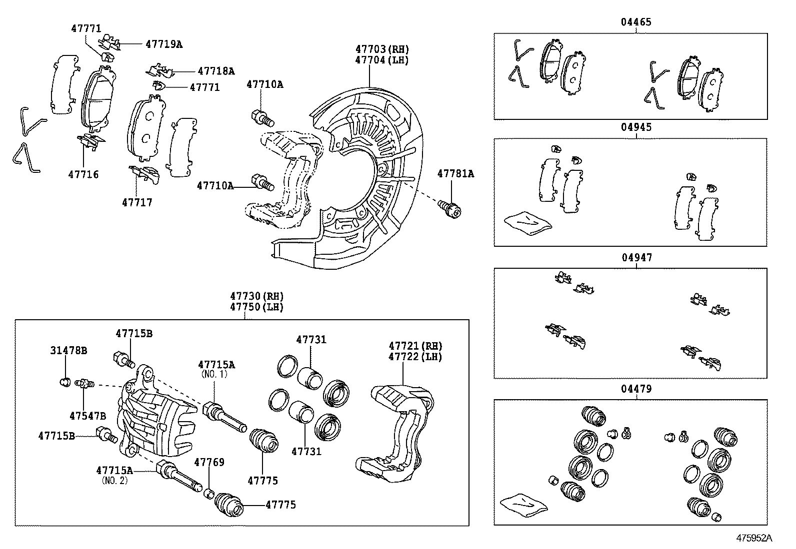 Opel 04465-48150 - Тормозные колодки, дисковые, комплект autospares.lv