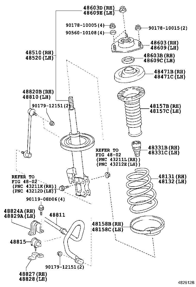 TOYOTA 48609-48040 - Опора стойки амортизатора, подушка autospares.lv