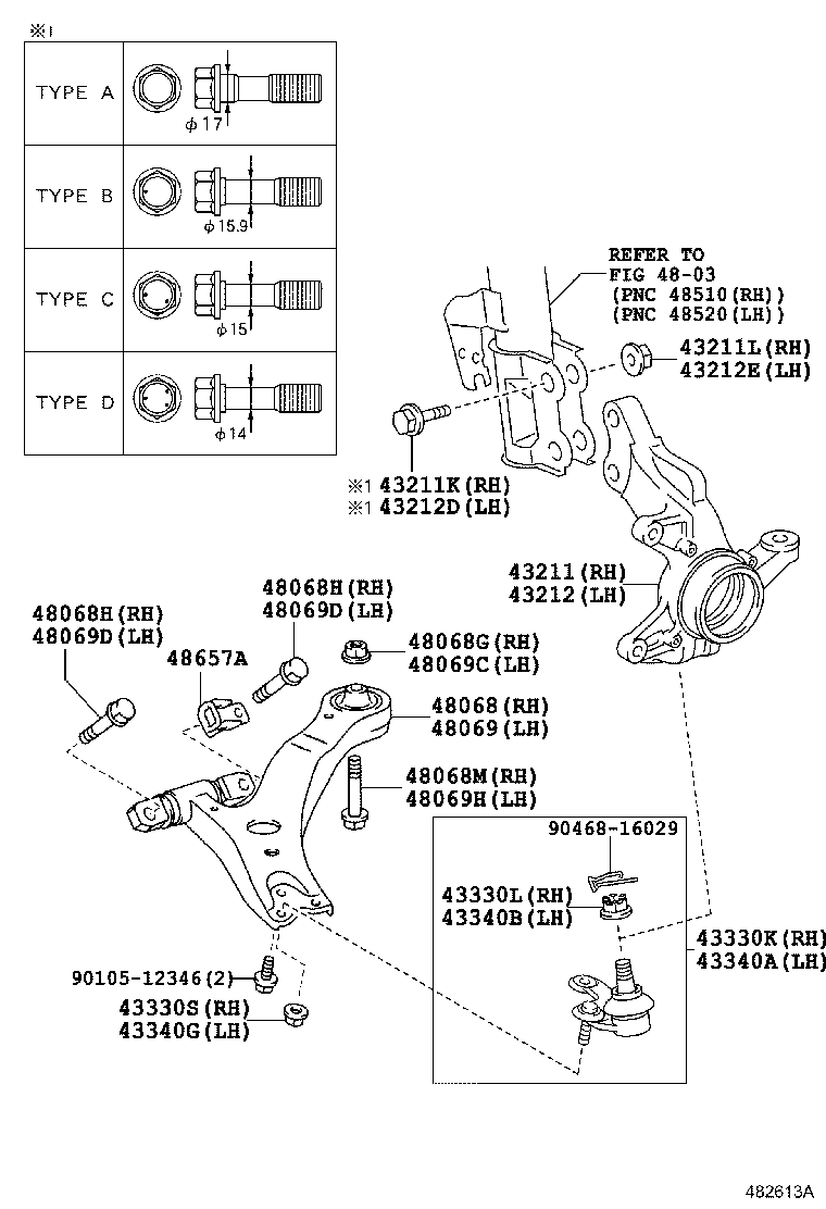 LEXUS 48069-48040 - Рычаг подвески колеса autospares.lv