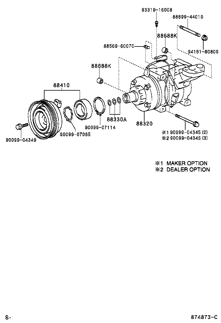 TOYOTA 88320-44140 - Компрессор кондиционера autospares.lv