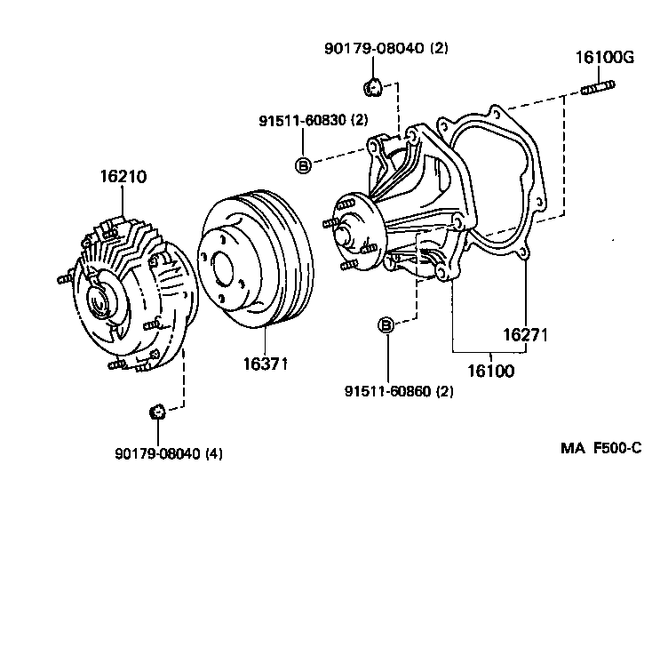 TOYOTA 16210-66010 - Сцепление, вентилятор радиатора autospares.lv