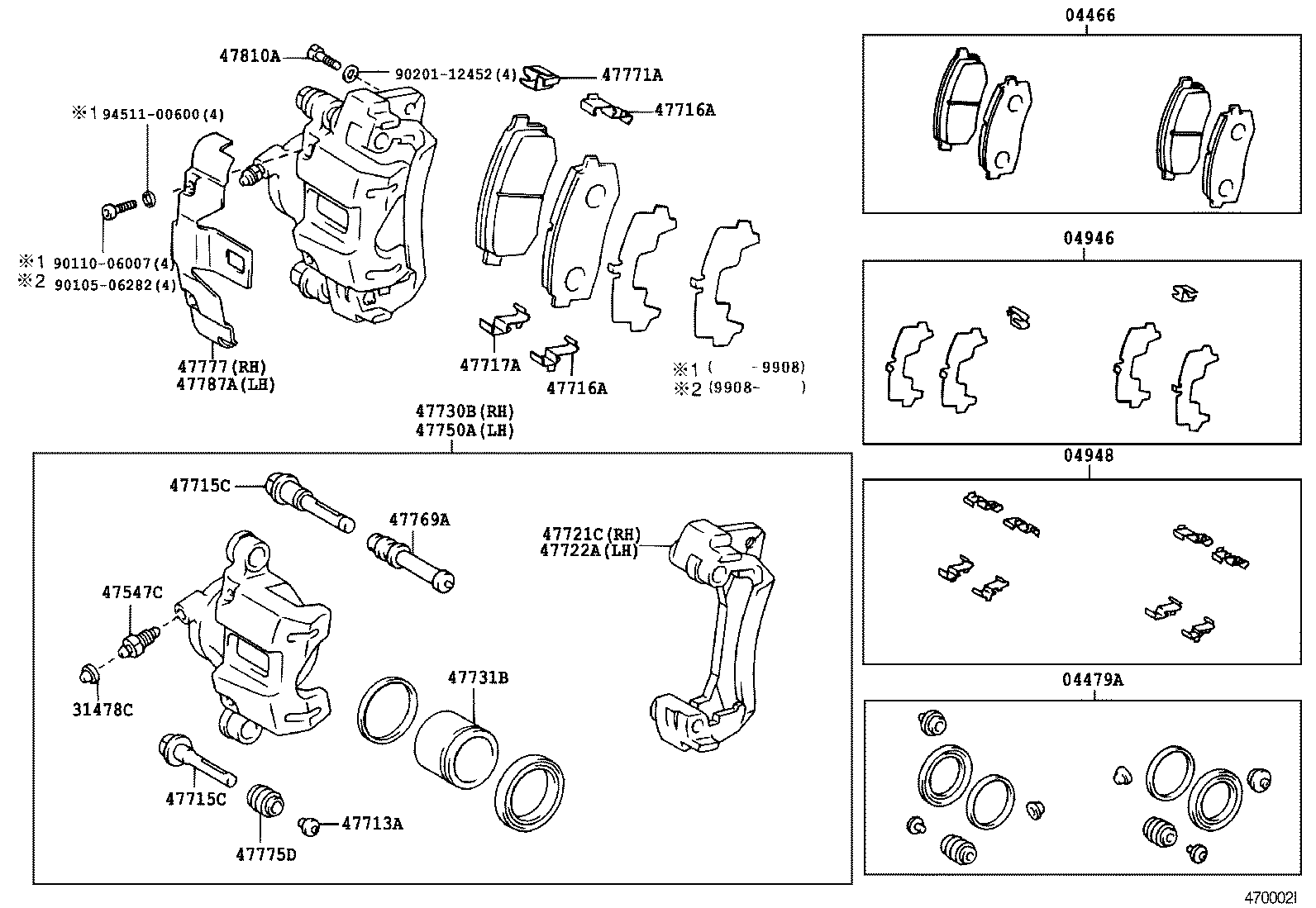 LEXUS 04466-60010 - Тормозные колодки, дисковые, комплект autospares.lv