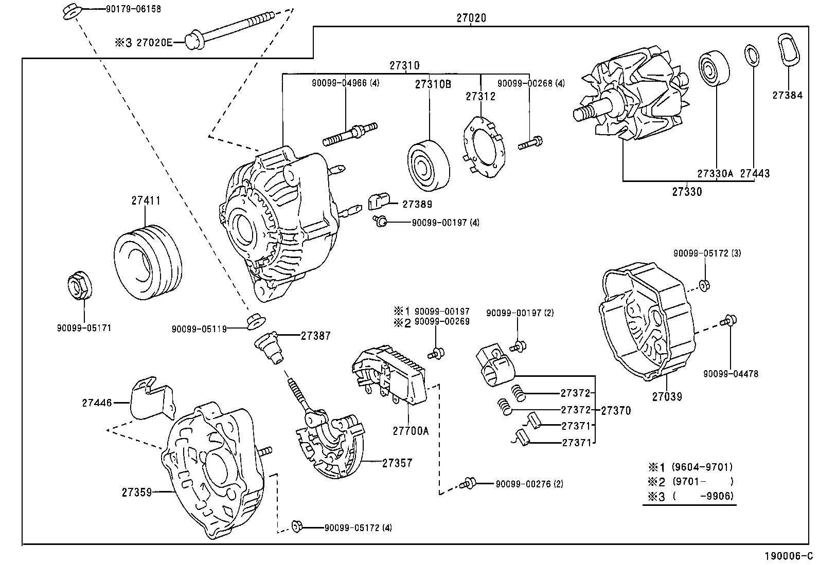 TOYOTA 27060-67110 - Генератор autospares.lv