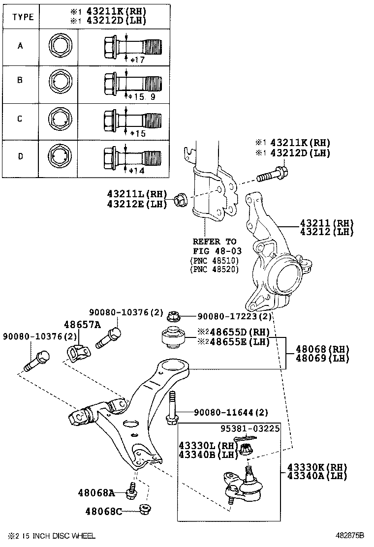 LEXUS 48069-06070 - Сайлентблок, рычаг подвески колеса autospares.lv