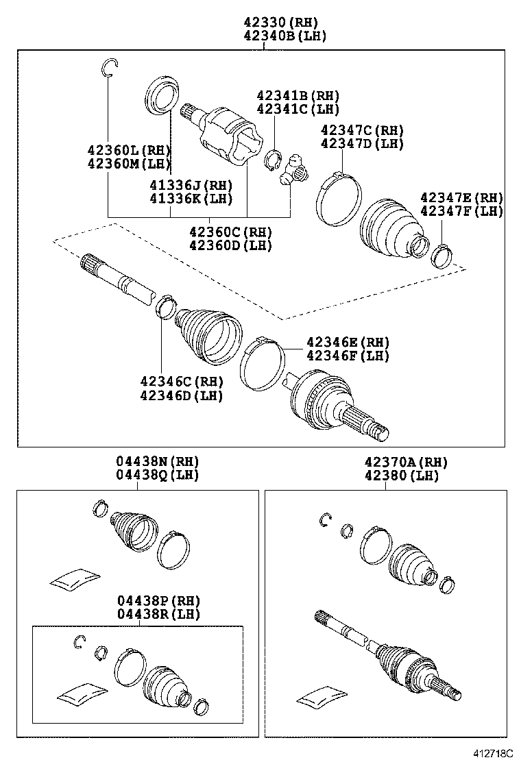 TOYOTA 42360-21010 - Шарнир, ШРУС, приводной вал autospares.lv