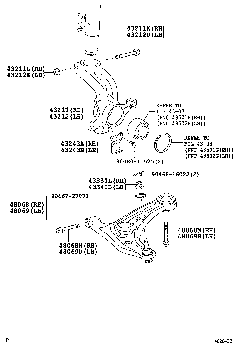 TOYOTA 48068-0H010 - Рычаг подвески колеса autospares.lv