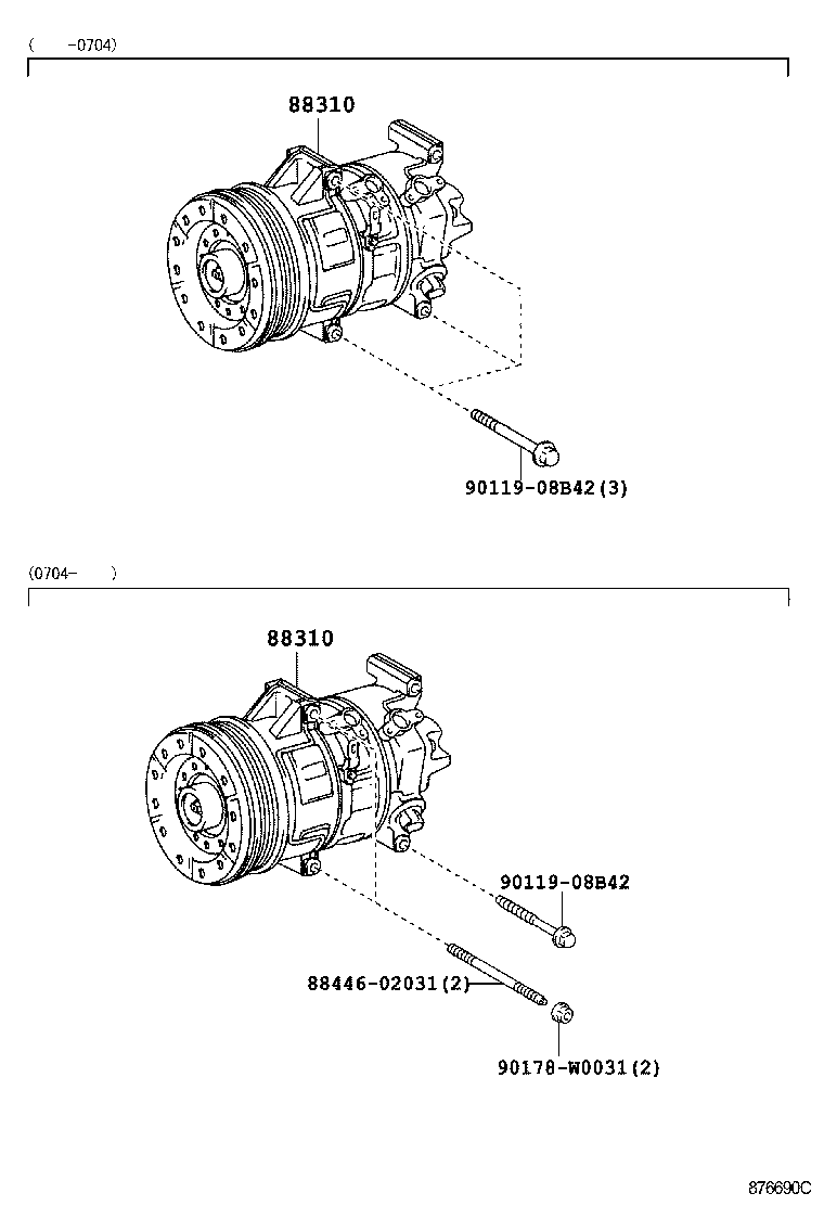 TOYOTA 88310-0F010 - Компрессор кондиционера autospares.lv