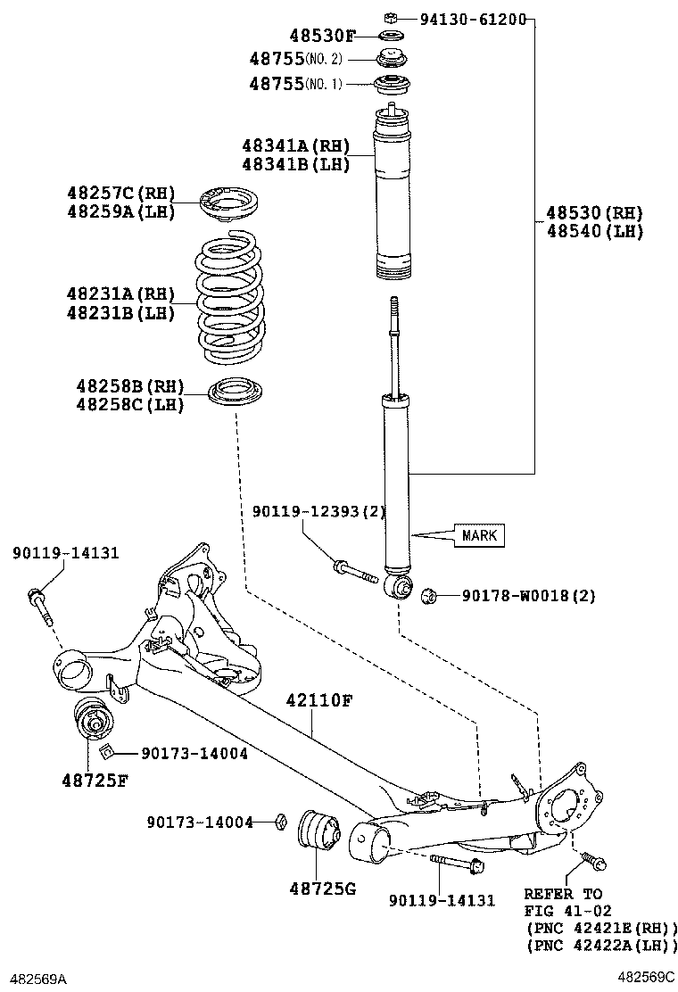 TOYOTA 4875502080 - Опора стойки амортизатора, подушка autospares.lv