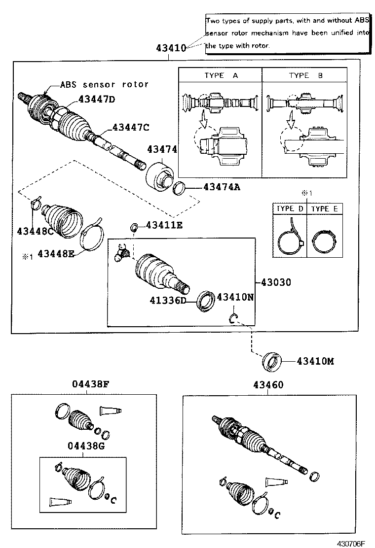 TOYOTA 4346019795 - Шарнирный комплект, ШРУС, приводной вал autospares.lv