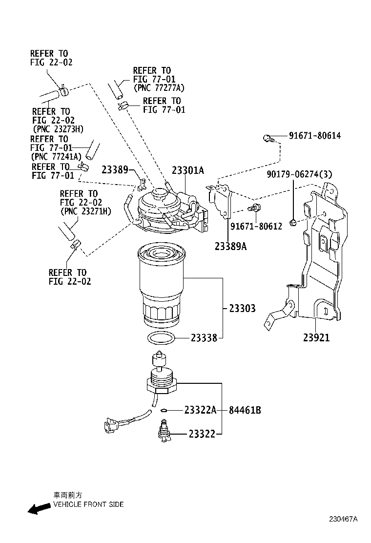 TOYOTA 23390-33060 - Топливный фильтр autospares.lv