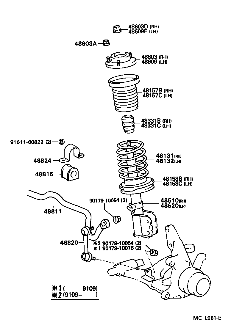 TOYOTA 4860906020 - Опора стойки амортизатора, подушка autospares.lv