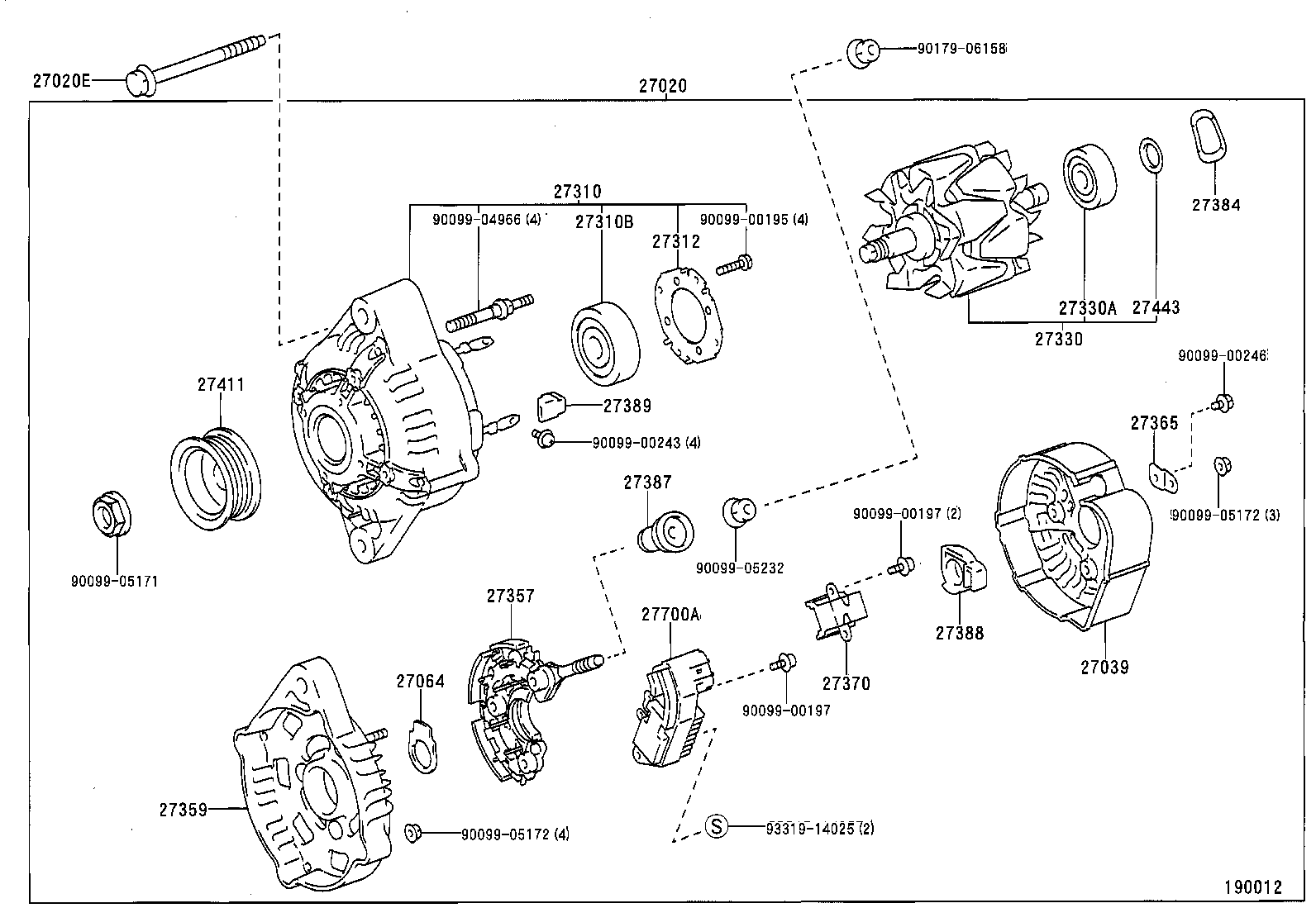 TOYOTA 2706062160 - Генератор autospares.lv