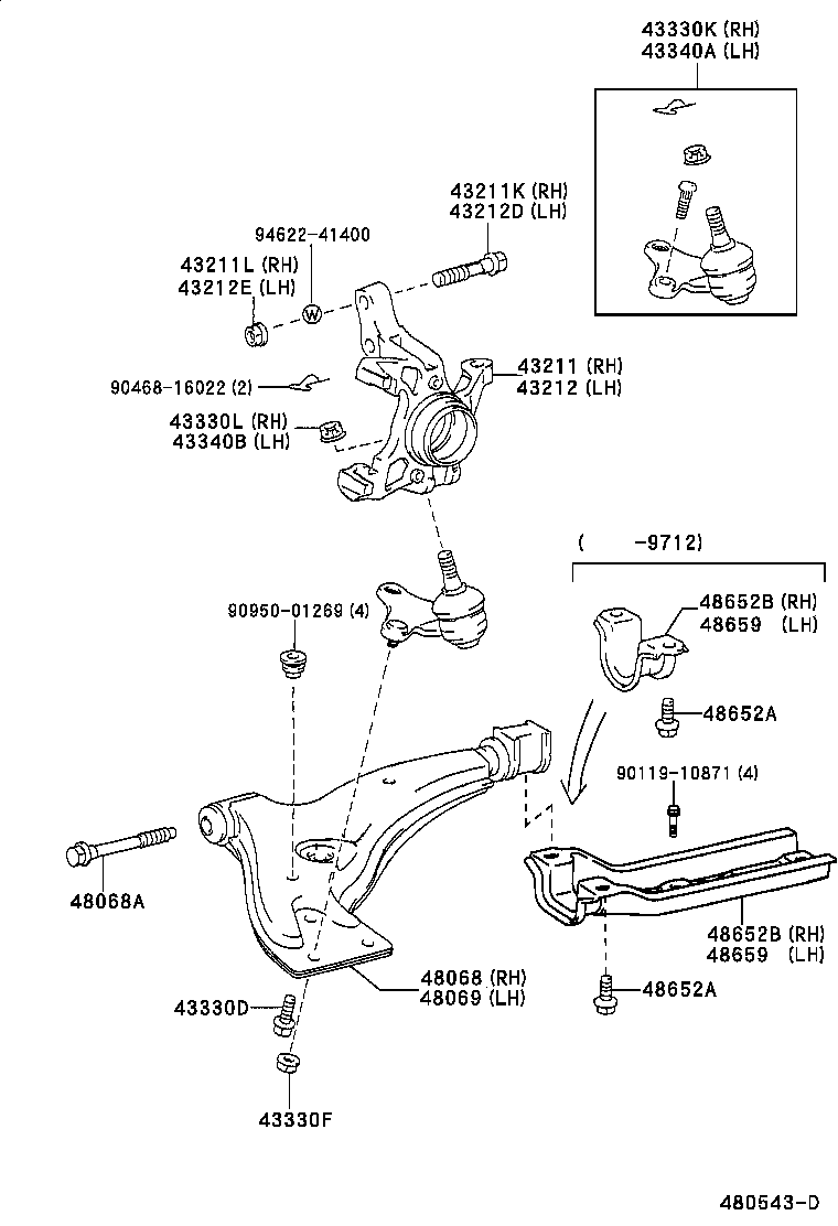 Suzuki 4333019085 - Шаровая опора, несущий / направляющий шарнир autospares.lv