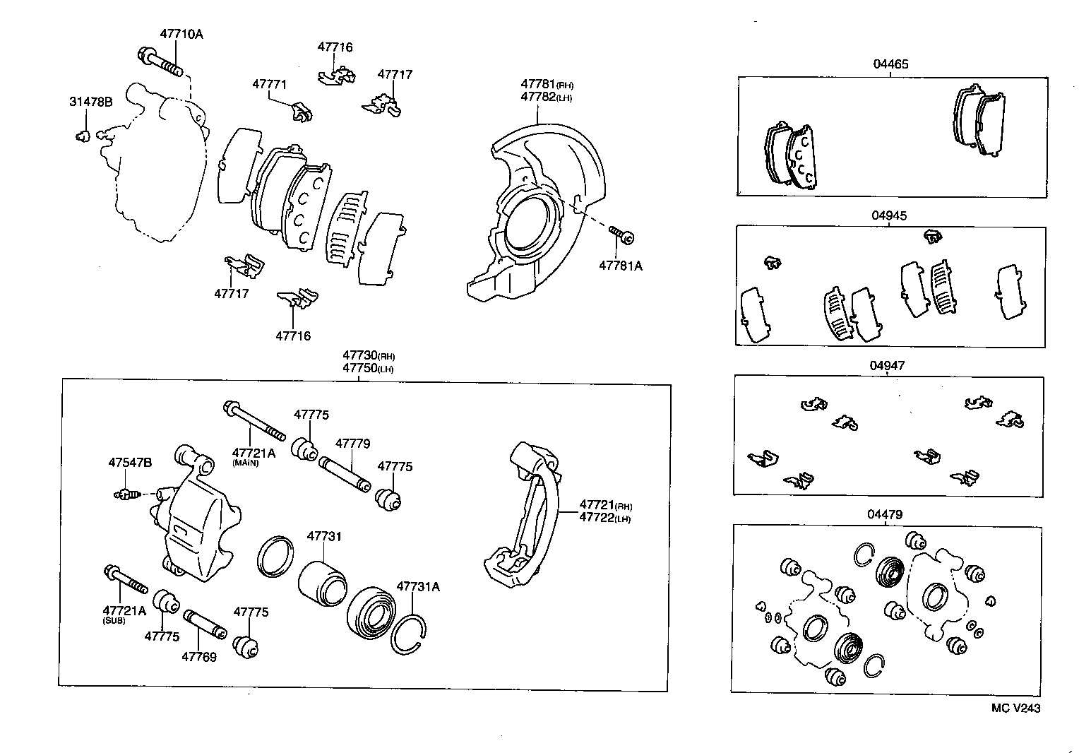 LEXUS 4775010101 - Ремкомплект, тормозной суппорт autospares.lv