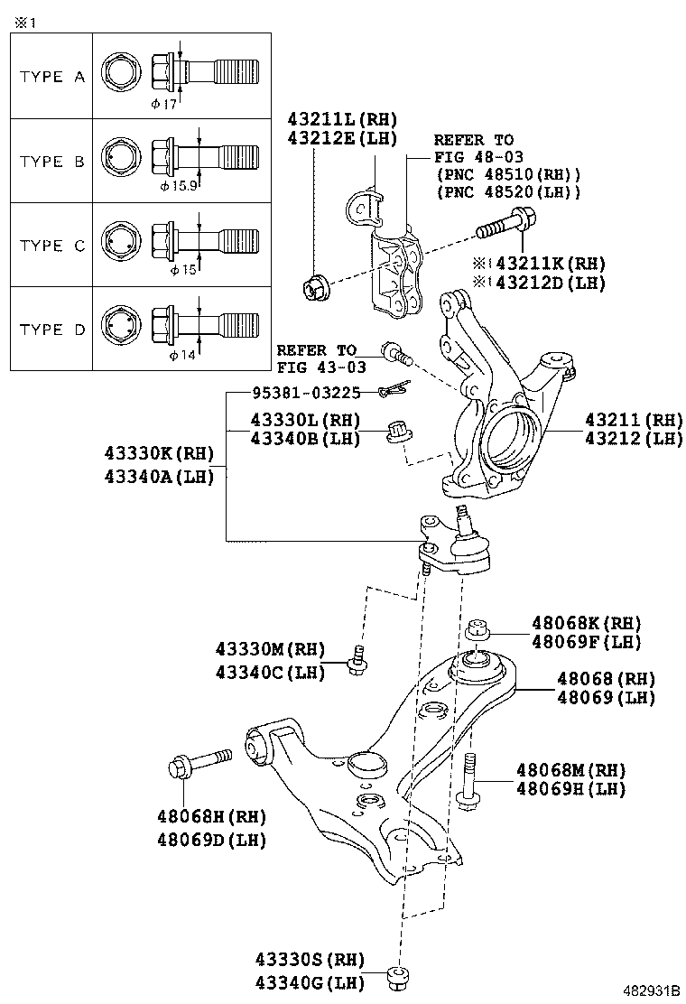 TOYOTA 43330-09630 - Шаровая опора, несущий / направляющий шарнир autospares.lv