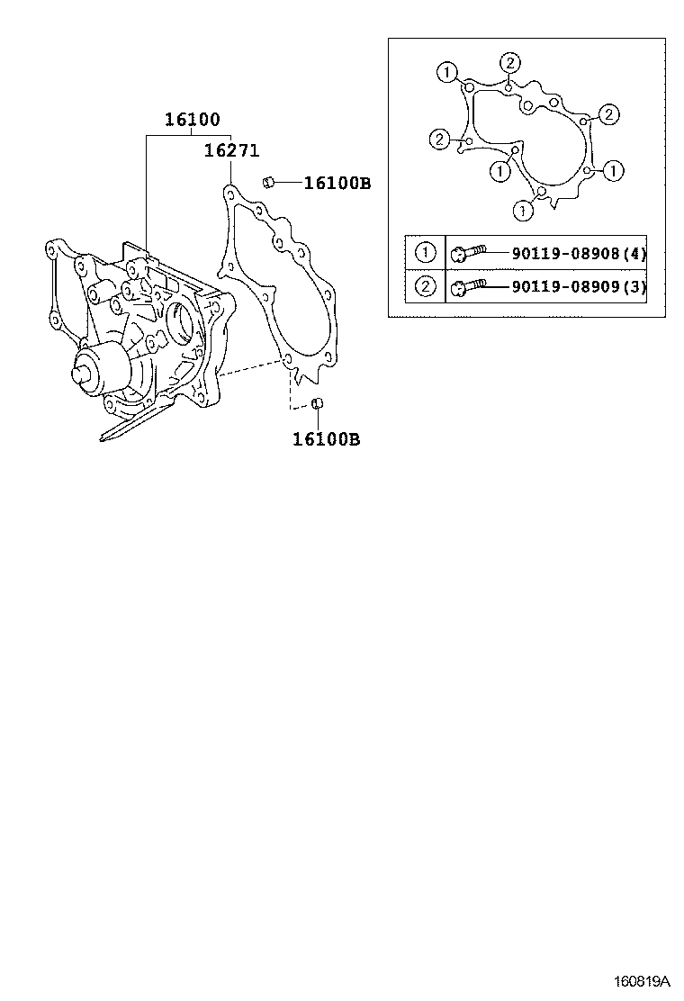 TOYOTA 16100-29185 - Водяной насос autospares.lv