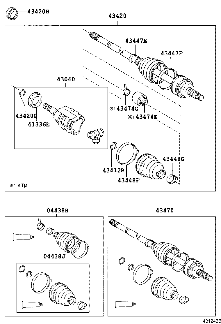 TOYOTA 0443805250 - Пыльник, приводной вал autospares.lv