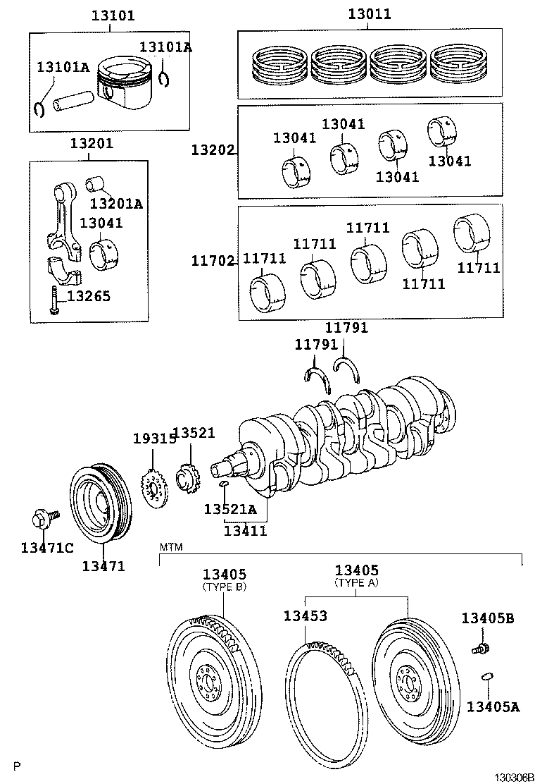 TOYOTA 13521-0D020 - Комплект цепи привода распредвала autospares.lv